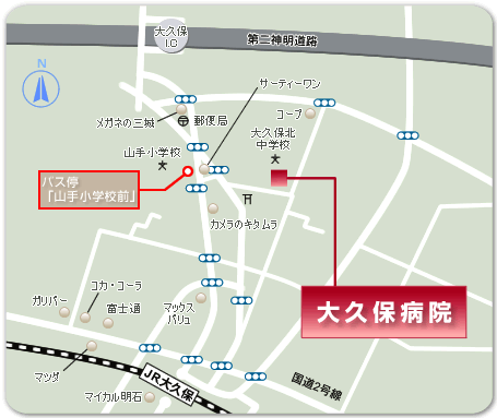 大久保病院地図